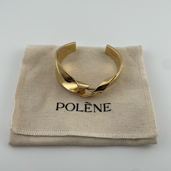 Polene Jewelry - Polène 24K Gold Gilded Twist Cuff Bracelet Made in Italy Size S